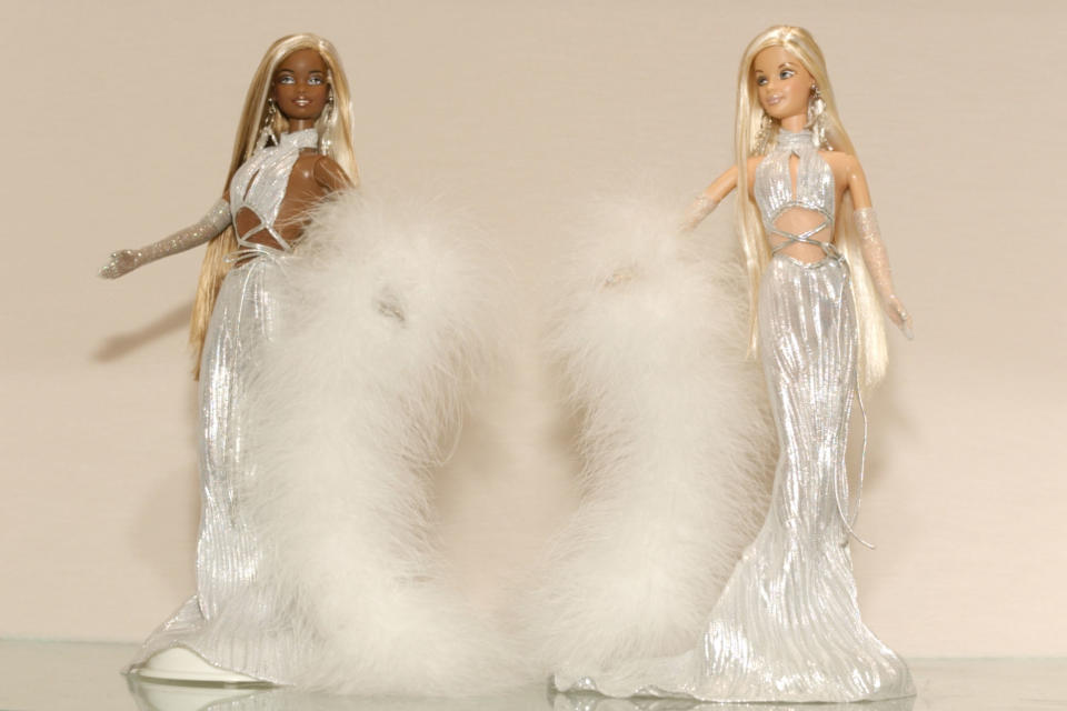 The Gone Platinum Barbie, seen at at the International Toy Fair in New York, Feb. 10, 2002.