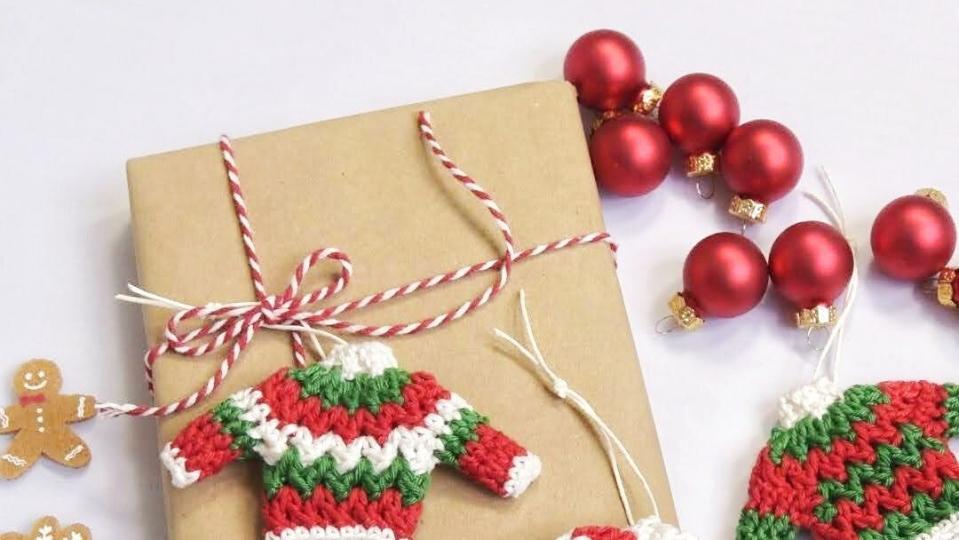 ugly christmas sweater crochet ornaments