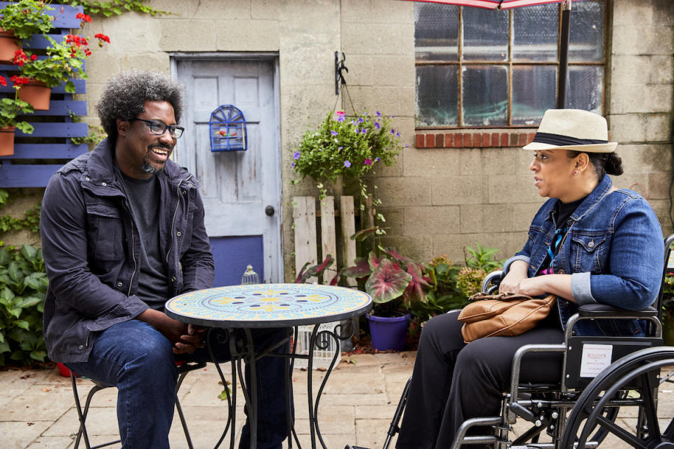 W. Kamau Bell in West Roxbury, Massachusetts, shooting an episode for the third season of&nbsp; "United Shades of America." (Photo: John Nowak/CNN)