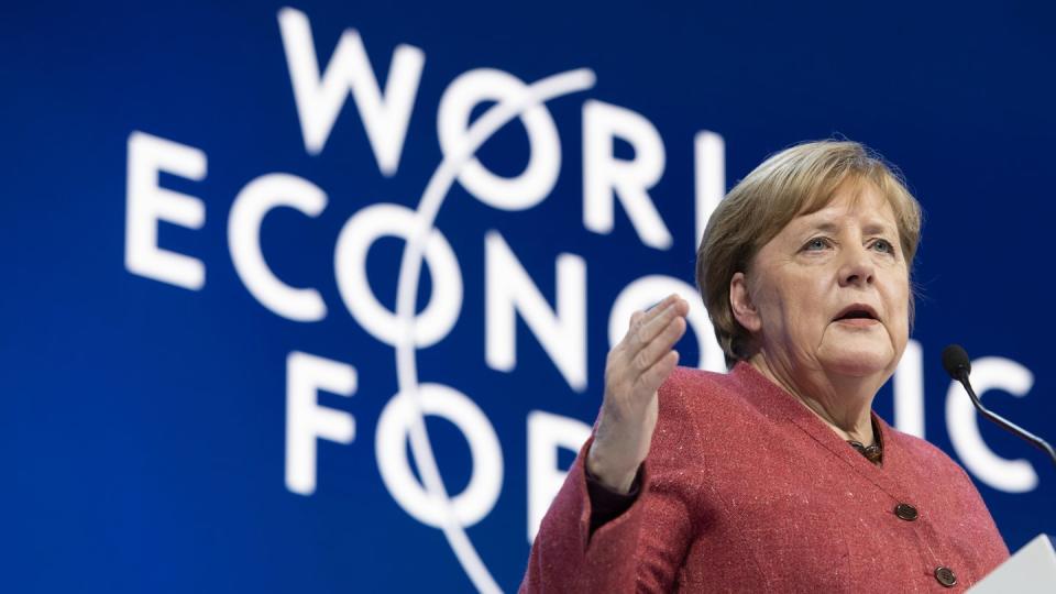 «Der Preis des Nichthandelns ist viel höher als der Preis des Handelns.»: Bundeskanzlerin Angela Merkel spricht beim Weltwirtschaftsforum in Davos.