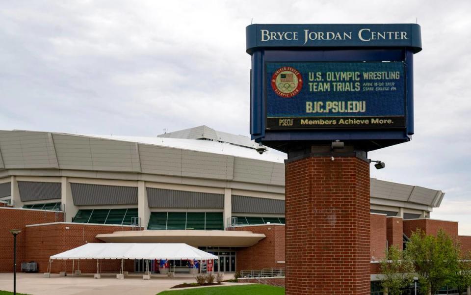 The Bryce Jordan Center is preparing to host the U.S. Olympic Team Trials for wrestling.