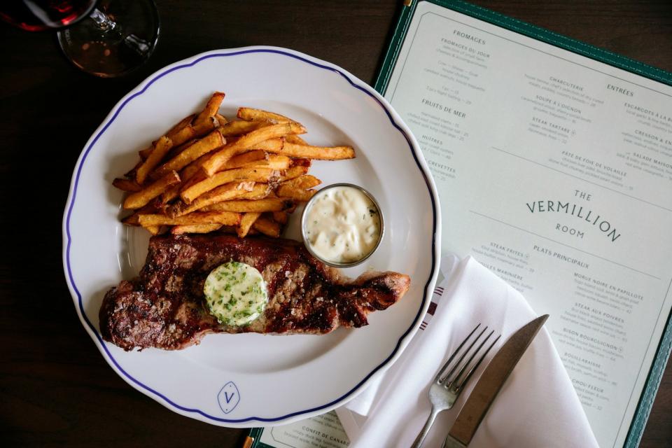 <cite class="credit"><em>Photo by The Vermillion Room at Fairmont Banff Springs</em> | Steak Frites</cite>