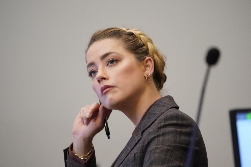 actor amber heard in the fairfax county circuit courthouse during her trial against ex husband johnny depp