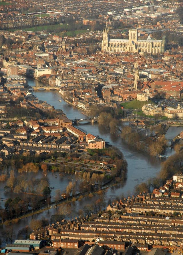An aerial view of York city centre (PA/Anna Gowthorpe)