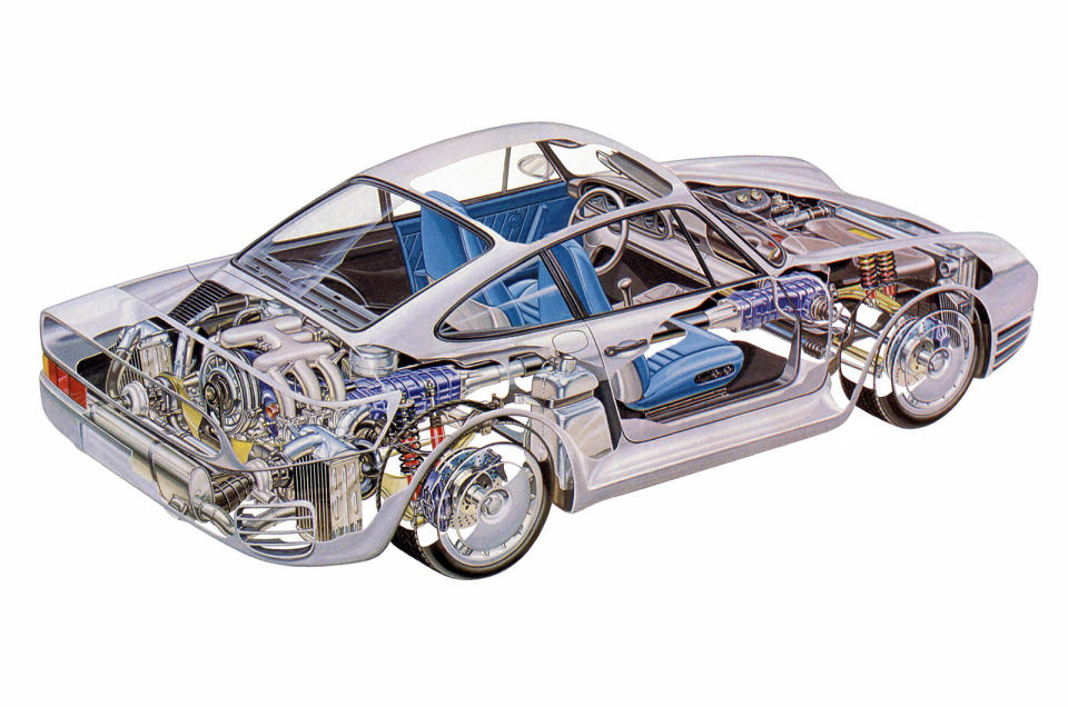 <p>Porsche has long been one of the most innovative car makers, but the company really surpassed itself with the composite-bodied 959. When it arrived the 959 was the world's fastest road-legal car; its twin-turbo 2.85-litre flat-six put out <strong>444bhp</strong> which was enough to take it all the way to <strong>197mph</strong>.</p><p>More impressive though was the computer-controlled four-wheel drive transmission which sent the torque to whichever wheels could best deploy it, while there was automatic ride-height adjustment to optimise the aerodynamics. Between 1986 and 1988 Porsche built <strong>337 959s</strong>, but another eight were made in 1992-93.</p><p><strong>Honourable mentions in 1986: </strong>Jaguar XJ (XJ40), Ford Sierra RS Cosworth, Rover 800, Jeep Wrangler (XY)</p>