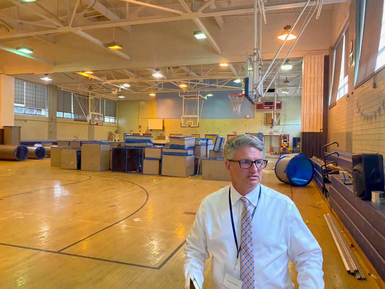 Assistant Superintendent of Passaic Schools Jeffery Truppo in the School 9 gymnasium.