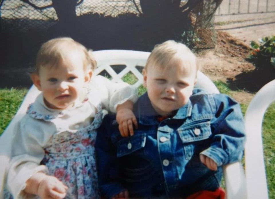 Jack Richardson and Bronwyn Tacey as toddlers in the mid-90s. Bronwyn Tacey / SWNS