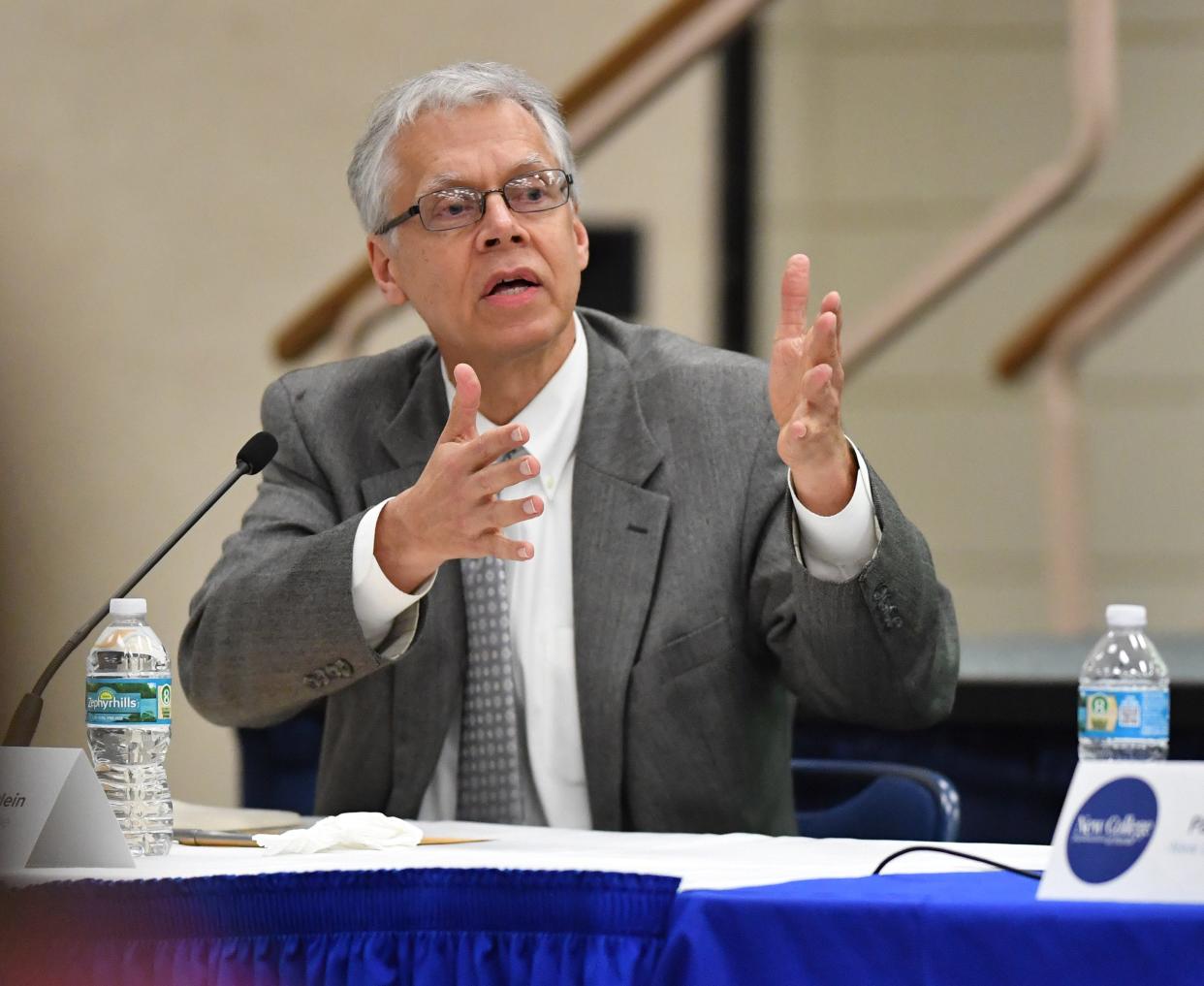 New College of Florida Board Trustee Mark Bauerlein speaks during a February 2023 board meeting.