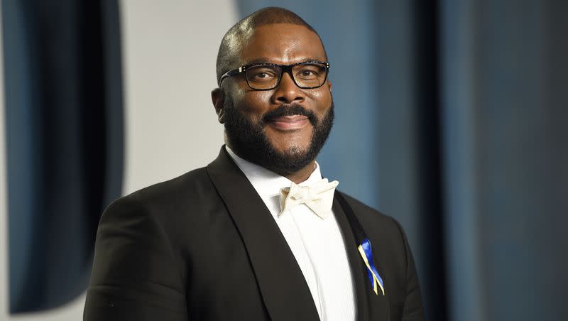 Tyler Perry arrives at the Vanity Fair Oscar Party in Beverly Hills, Calif., on March 27, 2022. Perry has reached a movie production deal with Netflix.