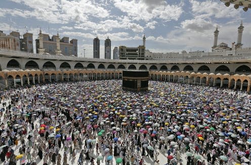 <span class="caption">Muslim pilgrims circle round the Kaaba in Mecca in 2019. The numbers will be dramatically reduced in 2020.</span> <span class="attribution"><span class="source">EPA</span></span>