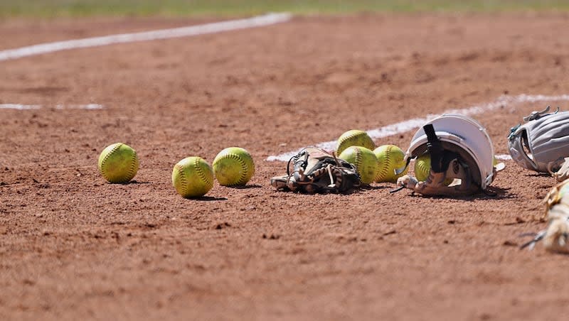 Salem and Spanish Fork play softball in Salem on Tuesday, April 2, 2024.