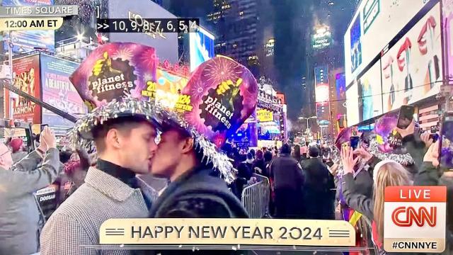 Bigots are pissed because ABC & CNN aired a gay kiss on New Year's Eve