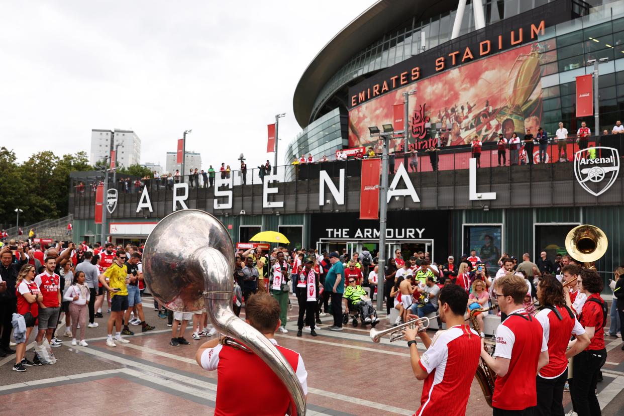 A number of fans have been unable to get into the stadium leading to a delayed kick off (Getty Images)