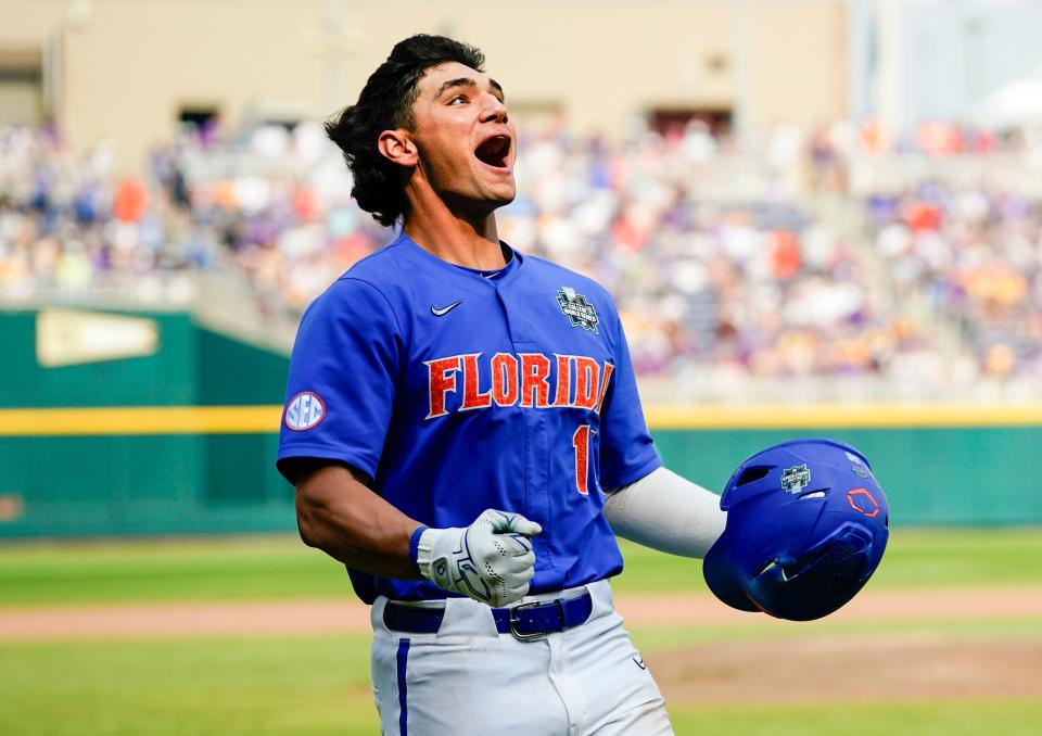 Florida junior Jac Caglianone lead the Gators offensively last year as they reached the College World Series championship game. He hit 33 homers and drove in 90.