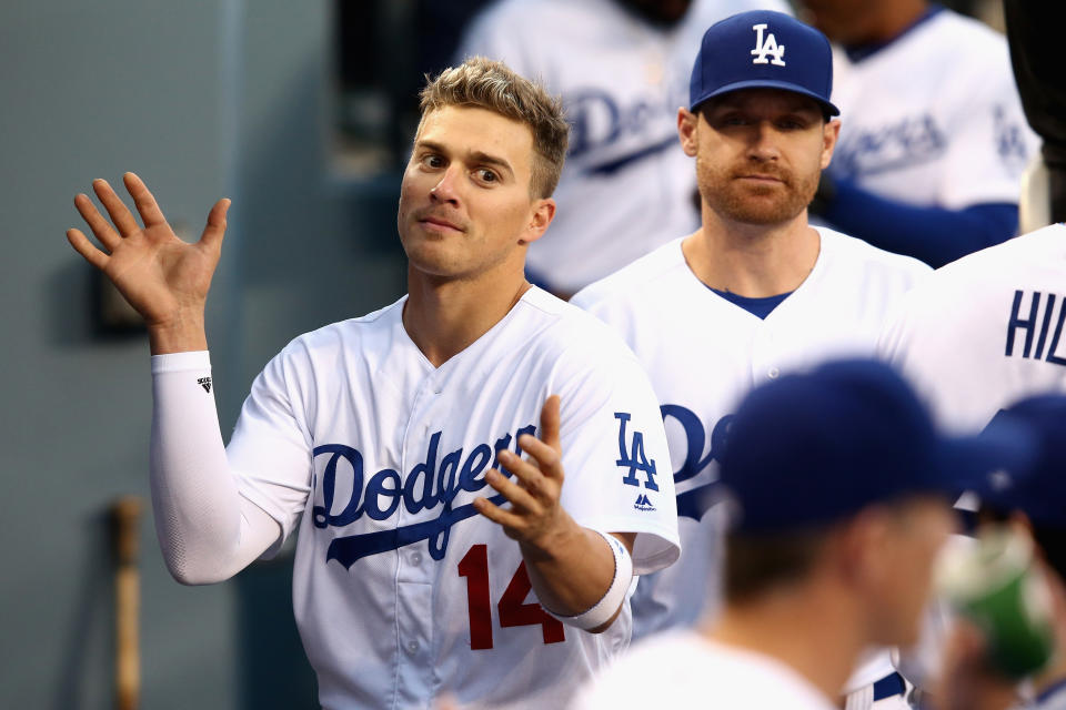 Dodgers utility player Kiké Hernandez had some fun with his walk-up music on Tuesday. (Getty Images)