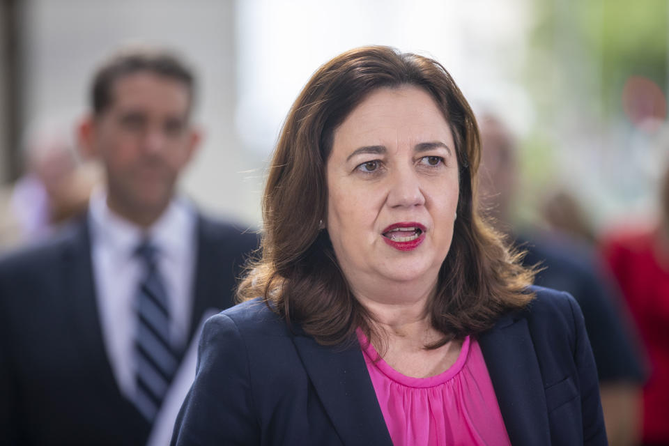 Queensland Premier Annastacia Palaszczuk is seen during a press conference. Source: AAP