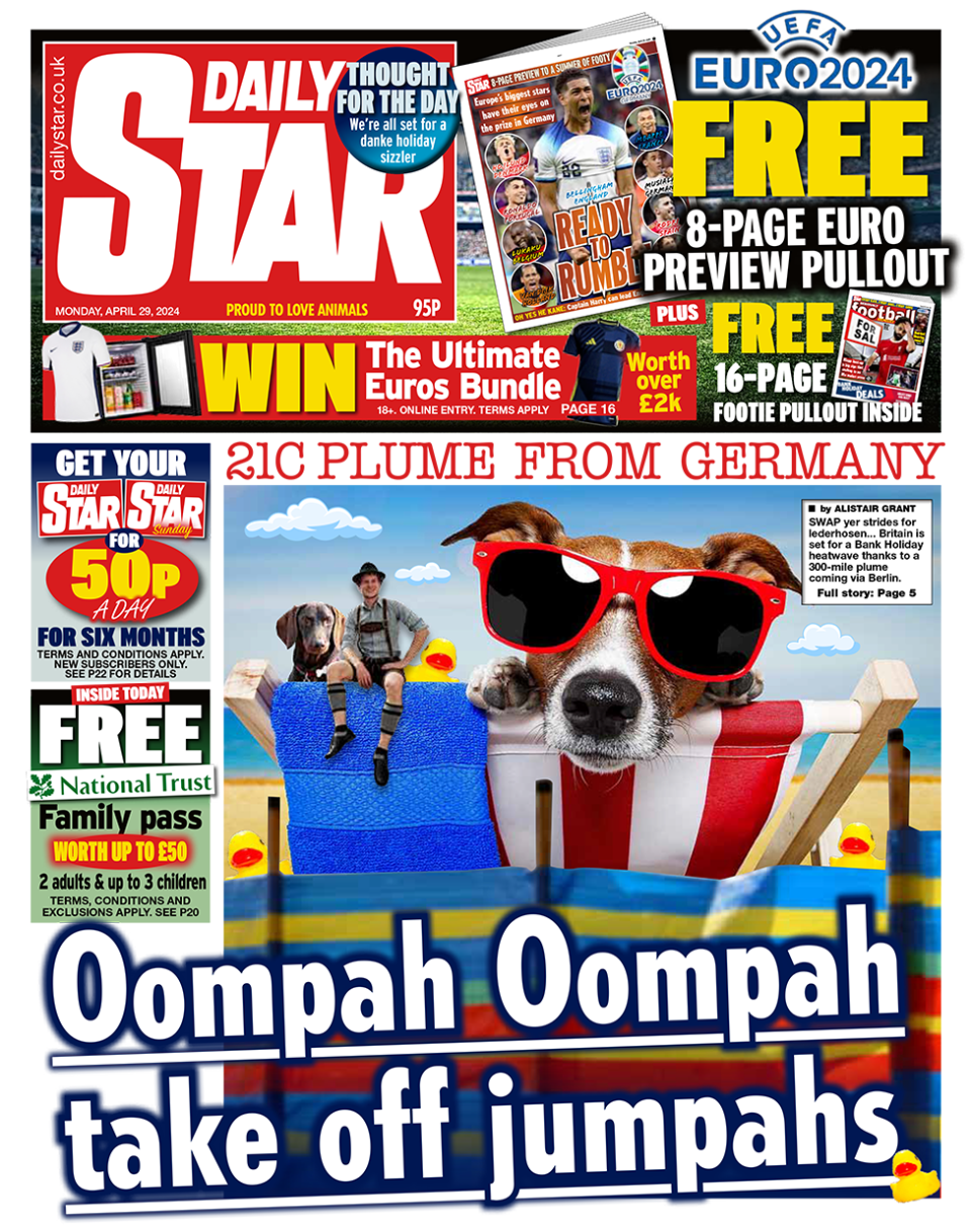 The headline in the Star reads: "Oompah oompah take off jumpahs".