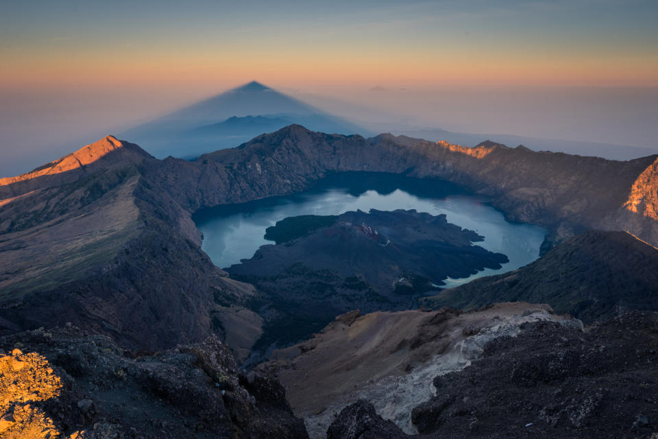 An active volcano mountain on Lombok.
