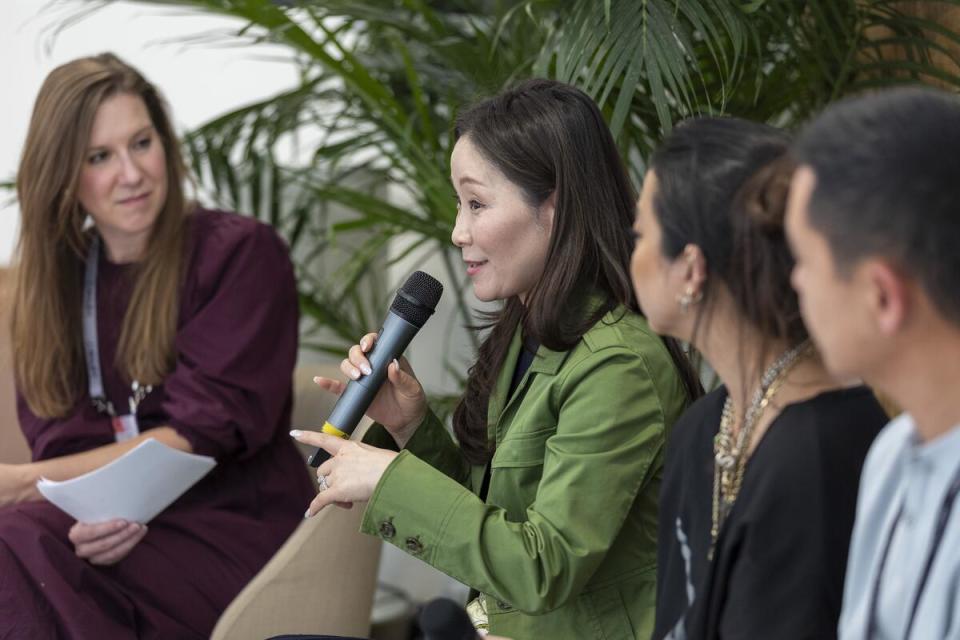 In conversation with moderator Kaitlin Petersen, editor in chief of Business of Home, panelists explored the founding pillars of the Asian American Pacific Islander Design Alliance. The discussion itself served as an example of several of those principles, including awareness, collaboration and dialogue