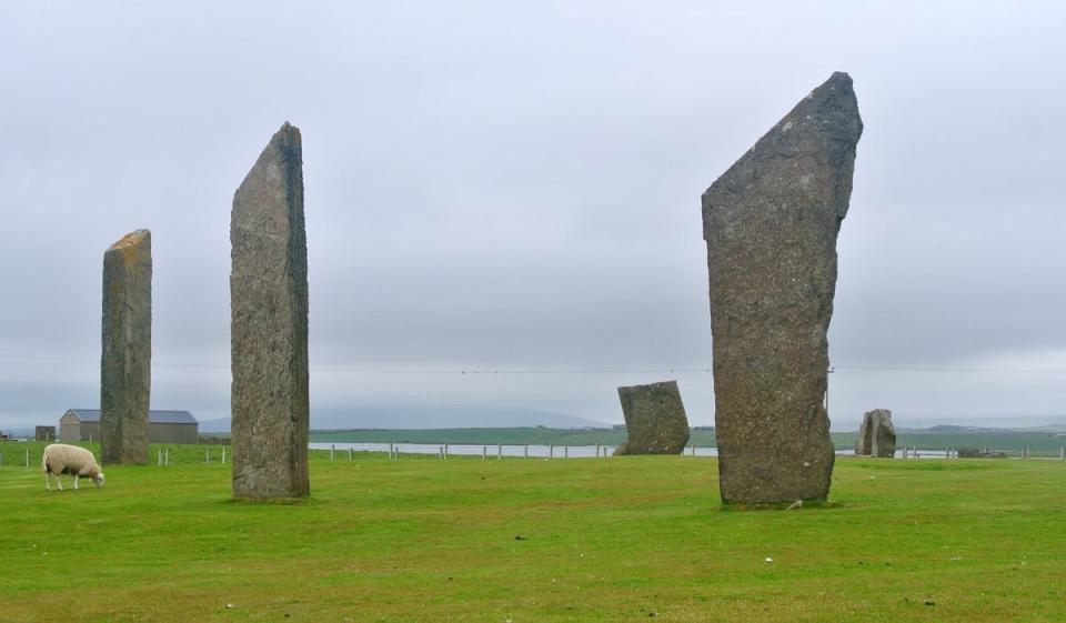 The altar stone, which was recently discovered and found to have come from northern Scotland or Orkney, is similar in shape and size to several stones that form part of an Orkney stone circle called the Stones of Stenness. (Wiki)