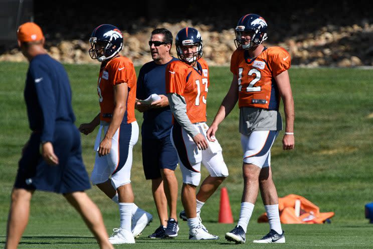 Yup, these are the options. Pick a winner, Coach Kubiak. (Photo By John Leyba/The Denver Post via Getty Images)