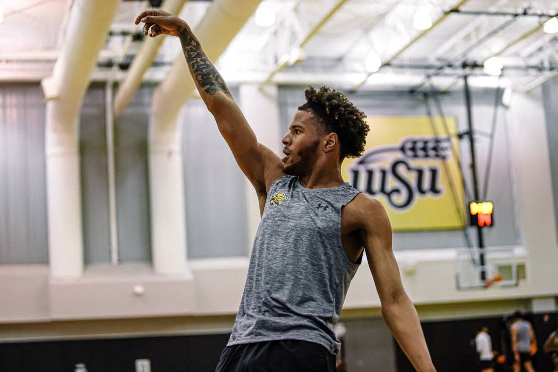 New Wichita State forward Corey Washington, a transfer from Saint Peter’s, has worked hard to add a reliable 3-point shot to his game for this upcoming season.