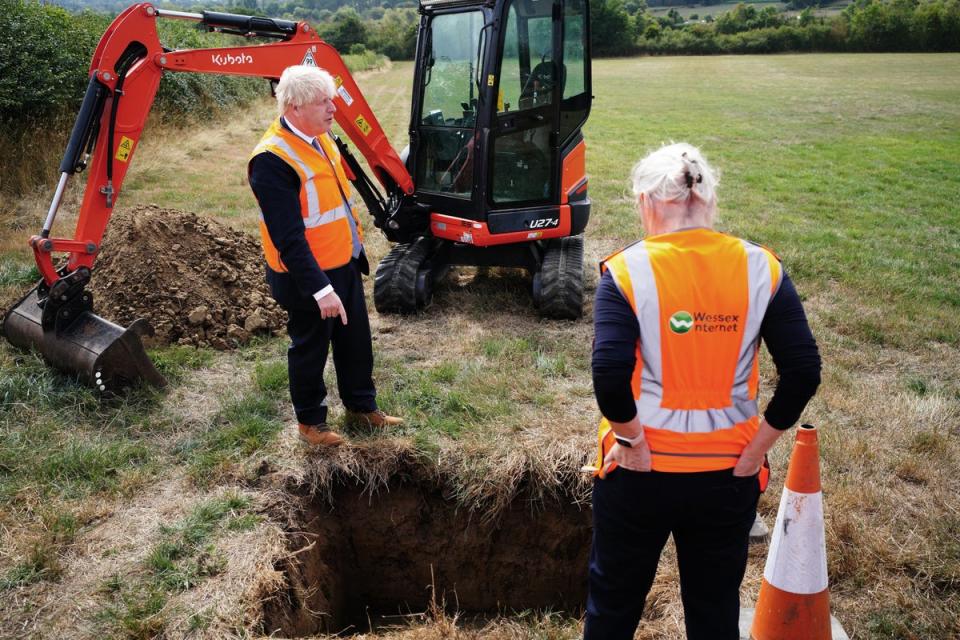 Prime Minister Boris Johnson during a visit in north Dorset (Ben Birchall/PA) (PA Wire)