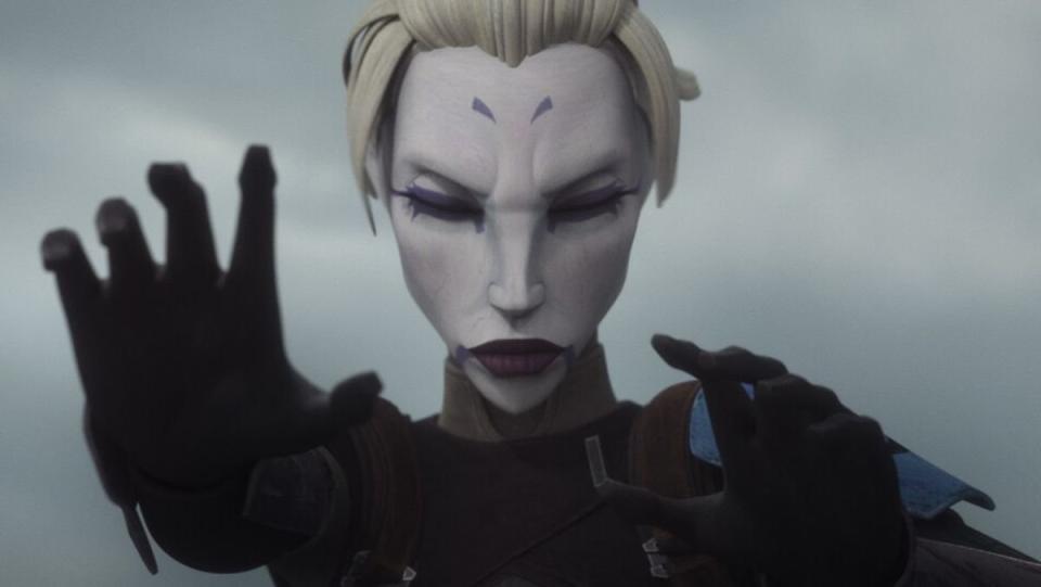 Asajj Ventress using the force on Star Wars The Bad Batch