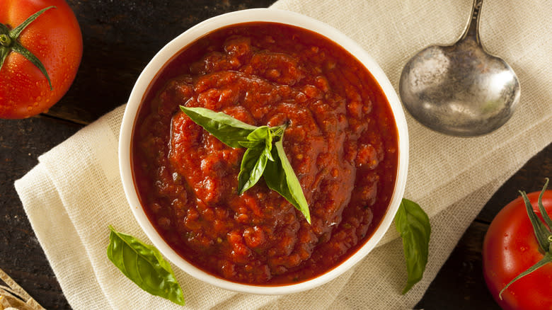 Tomato sauce in dish
