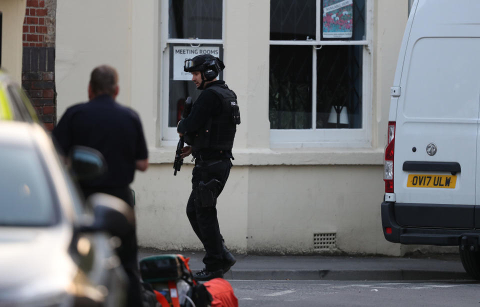 Several streets were evacuated after shots were fired from a property in Oxford (Picture: PA)