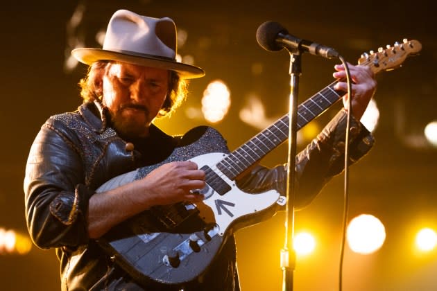 Lead singer, songwriter and guitarist Eddie Vedder of Pearl Jam performs live on stage at Moody Center on September 19, 2023 in Austin, Texas.  - Credit: Jim Bennett/Getty Images