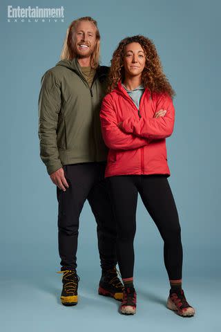 <p>Patrik Giardino/USA Network</p> Creighton (left) and Paulina on 'Race to Survive: New Zealand'