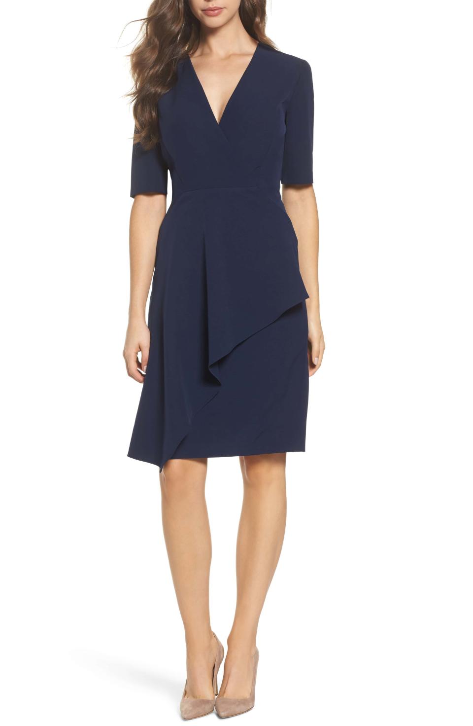 <strong><a href="https://shop.nordstrom.com/s/maggy-london-solid-dream-crepe-sheath-dress/5140295" target="_blank" rel="noopener noreferrer">Maggy London dream crepe sheath dress</a>, $138</strong>