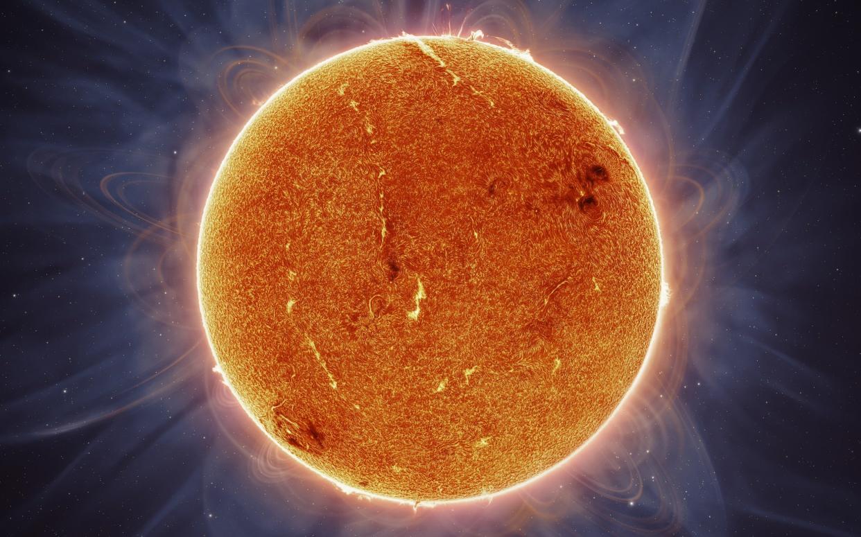 Sunspots, ejections of matter and magnetic loops all feature in Andrew McCarthy's composite image of the sun