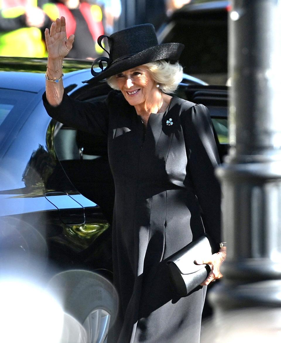 Camilla, Queen Consort departs St Anne's Cathedral