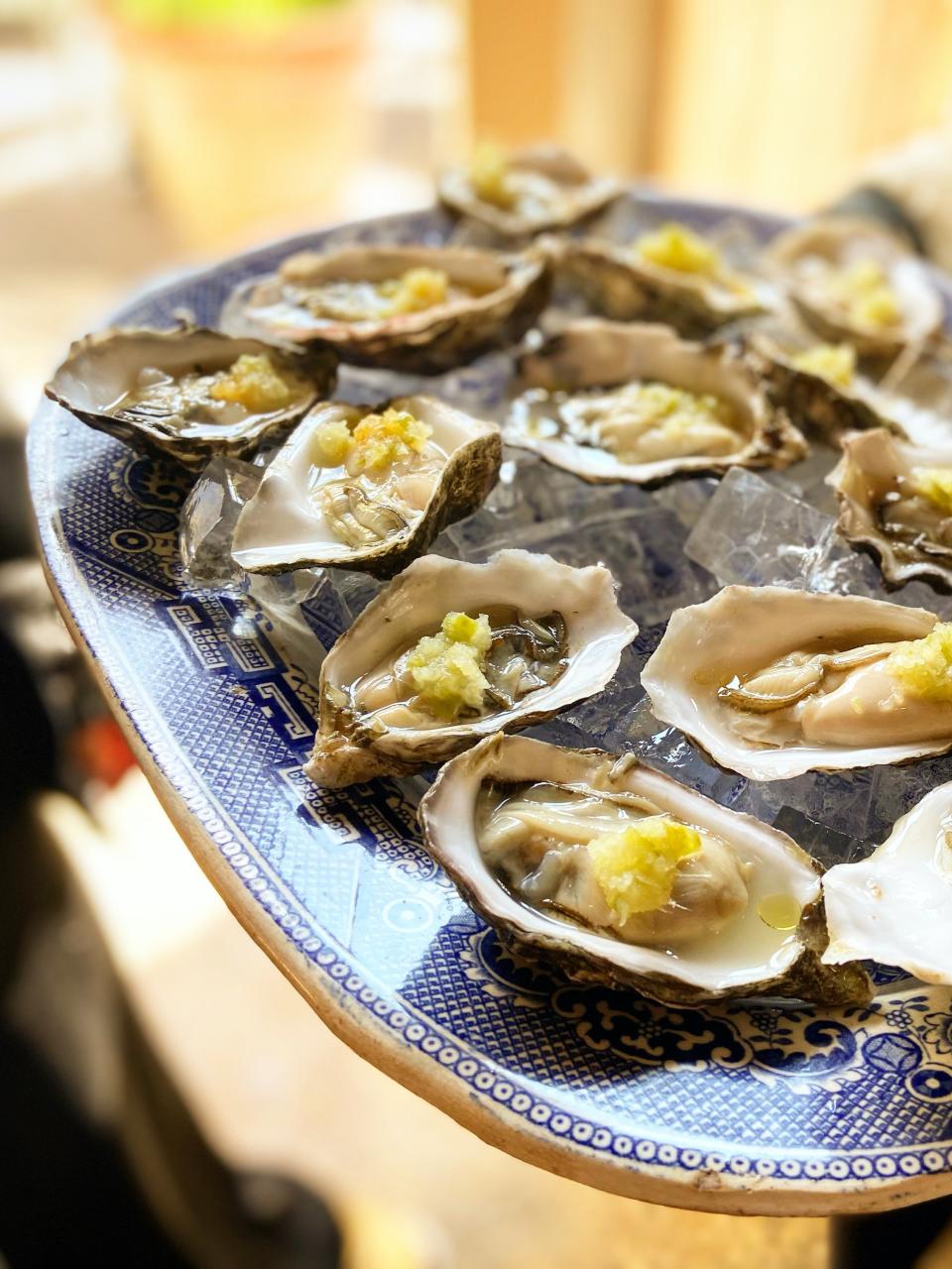 Porthilly oysters, sweetened with apple and salted with soy (The Rocket Store)