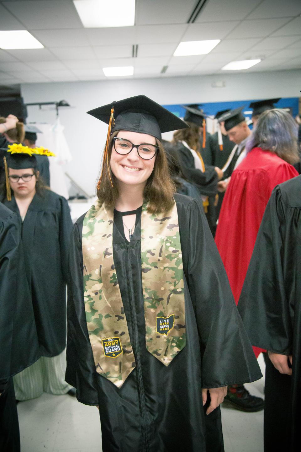 Emily Bryan of Ridgewood will be attending Youngstown State University to study social work while also serving in the Army National Guard. She was a student in the criminal justice program at the Coshocton County Career Center and recently participated in the school's annual passport ceremony. Five students are poised to join the military.