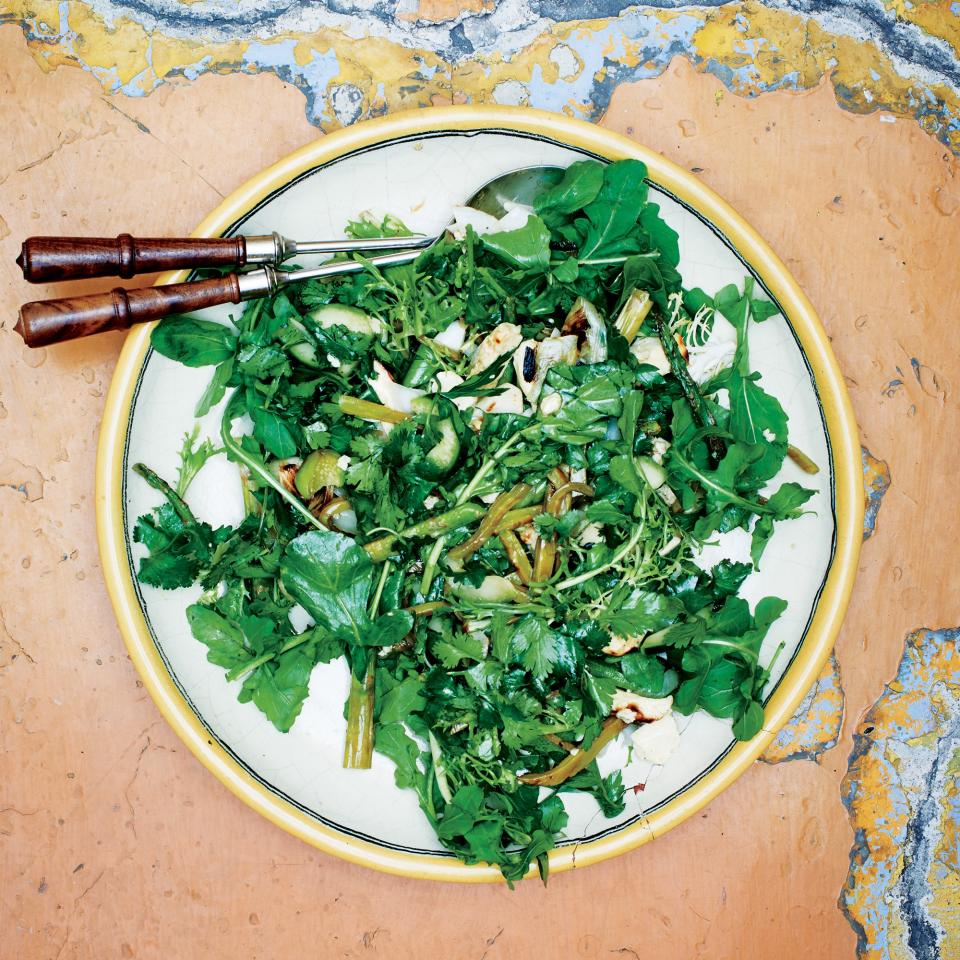 Grilled Green Salad with Coffee Vinaigrette