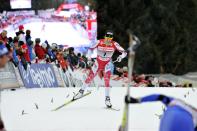 VAL DI FIEMME, ITALY - JANUARY 09: (FRANCE OUT) Devon Kershaw of Canada competes during the FIS Cross-Country World Cup Tour de Ski Men's 9 km Final Climb on January 9, 2011 in Val di Fiemme, Italy. (Photo by Philippe Montigny/Agence Zoom/Getty Images)