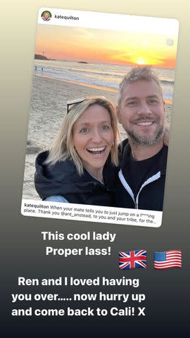 <p>Ant Anstead/Instagram</p> Ant Anstead re-shared his friend's post to his Instagram Story on Monday.