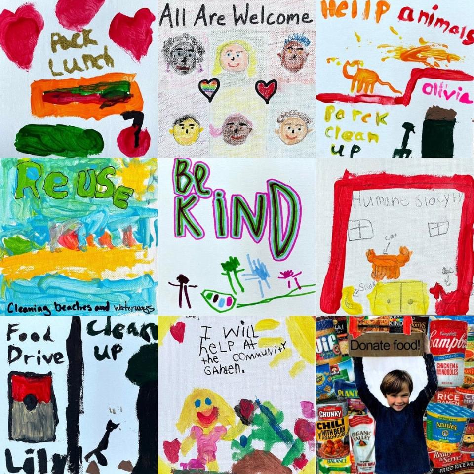 Milwaukee children created a community art project as part of the 2021 Kids Impact Community's Martin Luther King Jr. Day of service.