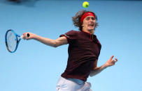 Tennis - ATP World Tour Finals - The O2 Arena, London, Britain - November 14, 2017 Germany's Alexander Zverev in action during his group stage match against Switzerland's Roger Federer REUTERS/Hannah McKay