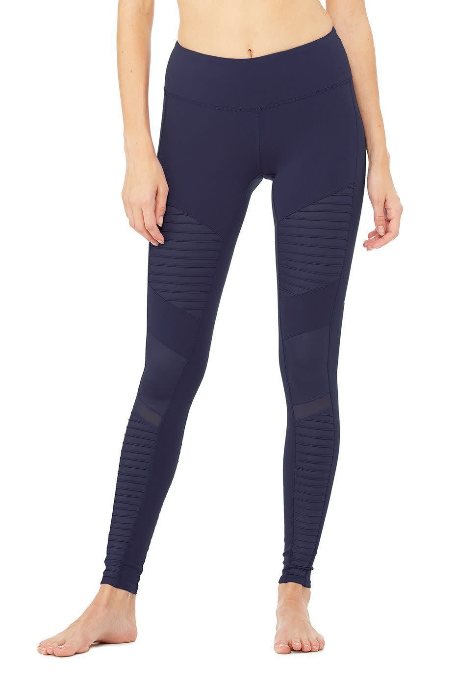 1) Alo Yoga Women's Moto Legging in Rich Navy