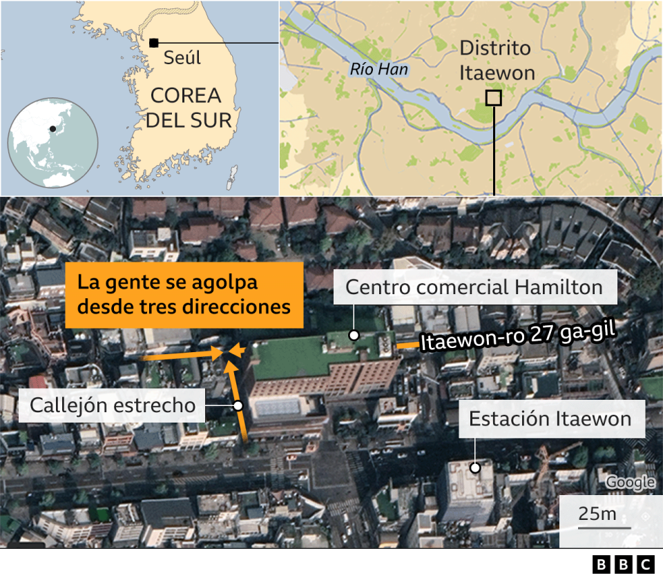 Mapa de la zona donde ocurrió la tragedia