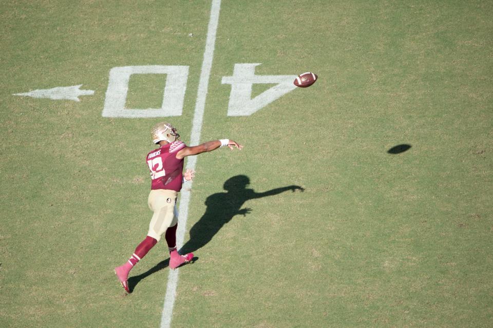 Deondre Francois can throw a football really far. (Getty)