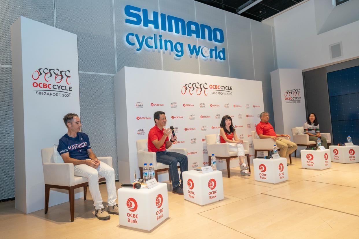 Launch of the OCBC Cycle 2021 at Shimano Cycling World at the Singapore Sports Hub. (PHOTO: OCBC)