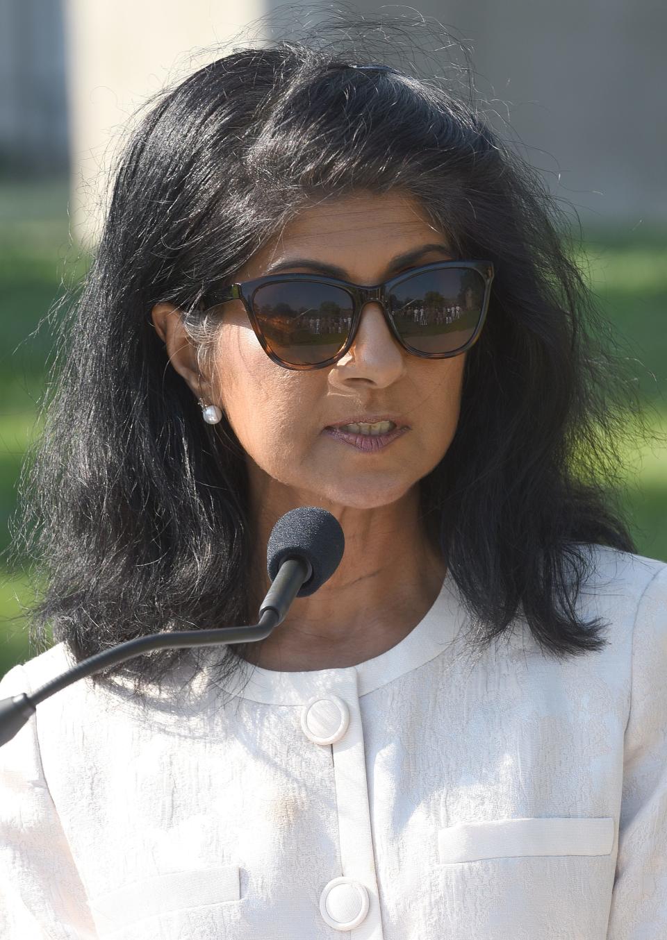 University of Missouri Provost Latha Ramchand delivers an address during a ceremony in 2019. Ramchand was recently announced as the chancellor and executive vice president of Indiana University Indianapolis.