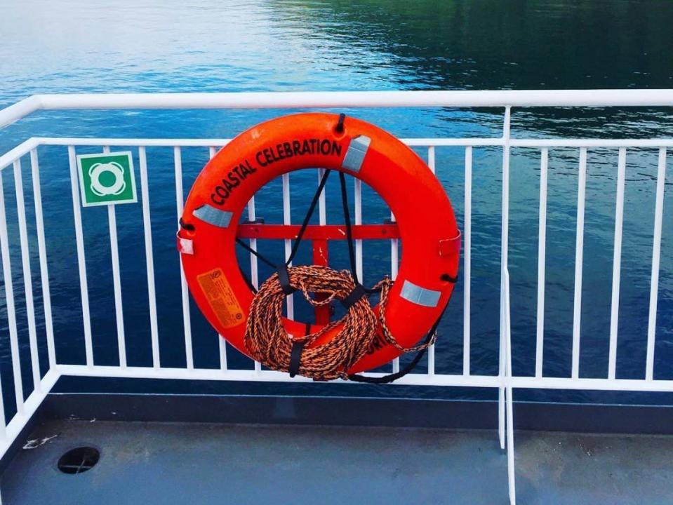 view off the deck of a bc ferries boat in the water in canada