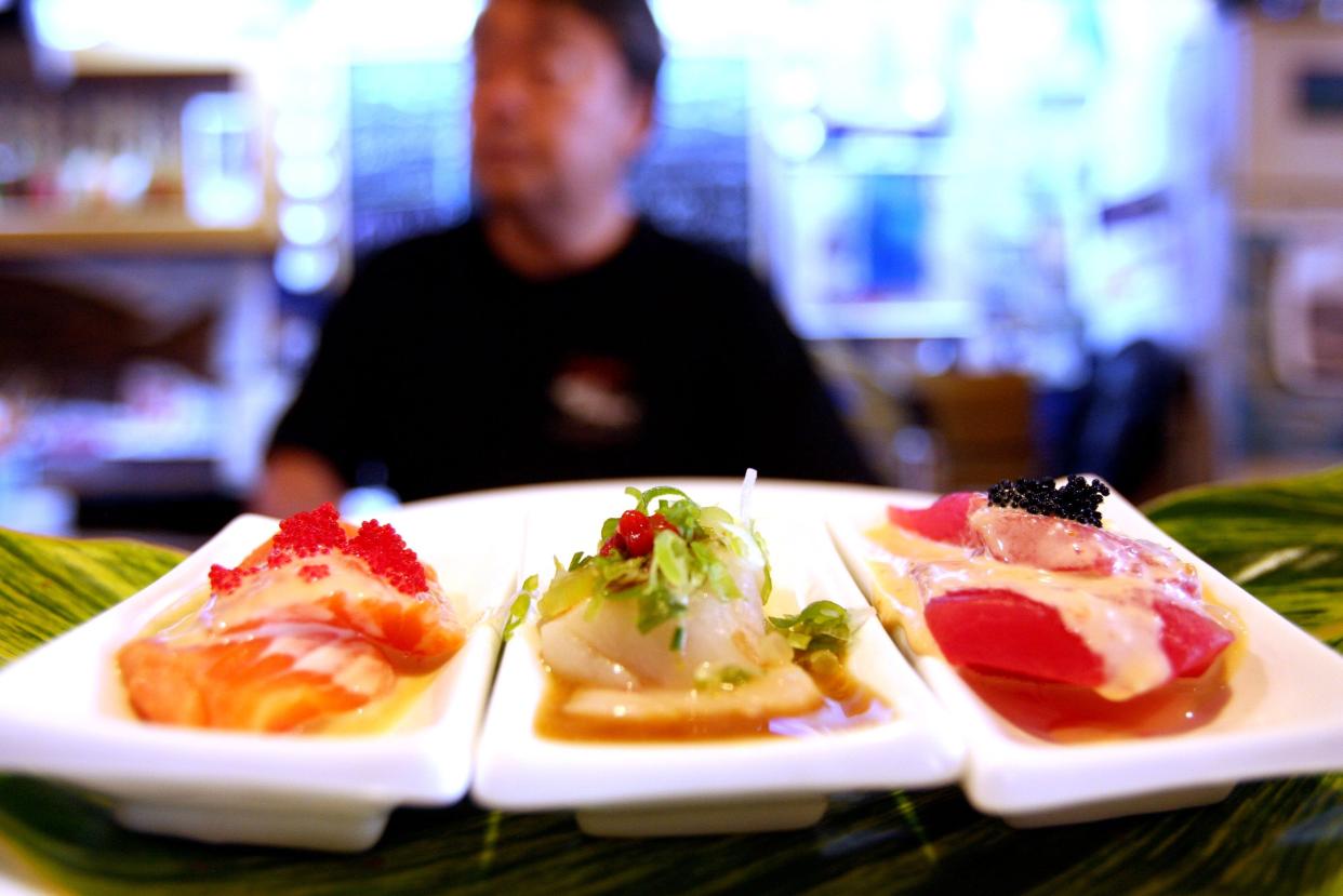A sashimi sampler is served at Ebisu Japanese restaurant in Palm Beach Gardens.
