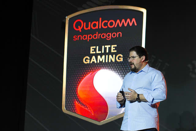 The president of Qualcomm, Cristiano Amon, talking about Qualcomm snapdragon Elite Gaming, at Xiaomi launch, during the Mobile World Congress, on February 24, 2019 in Barcelona, Spain.    (Photo by Joan Cros/NurPhoto via Getty Images)